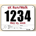 7.5" x 5.75" Pin On Race Number with 1 Custom Tag